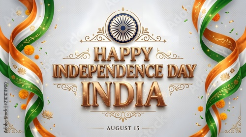 Happy independence day india august 15 greeting card design