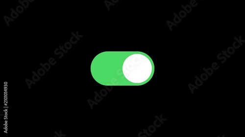 Minimalist Toggle Switch Button Looping Animation on Black Background