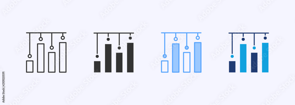 Obraz premium Graph Icon Set Multiple Style Collection Illustration