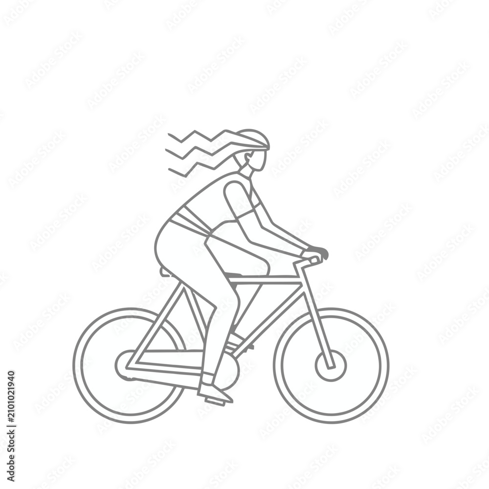 Obraz premium Woman riding a bicycle