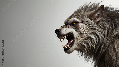 Werewolf on white background