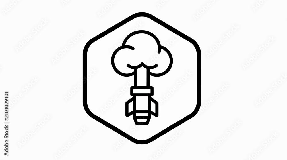 Fototapeta premium Rocket Launch Icon