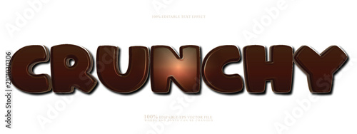 Chocolate crunchy Brown 3D Editable Text Effect Vector