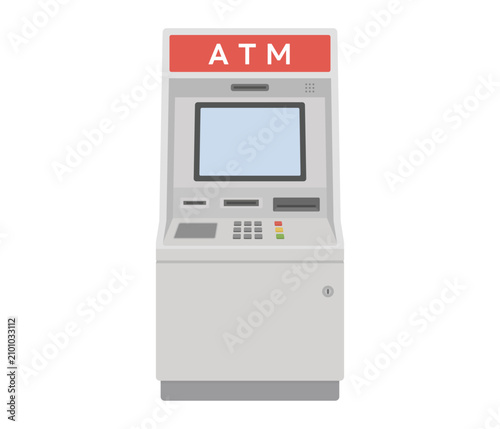 ATM,フラットイラスト