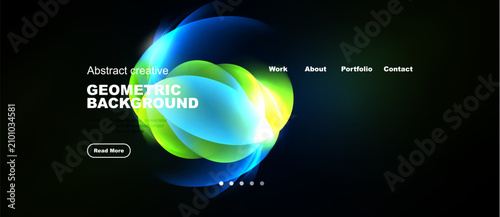 Canvastavla Abstract design features vibrant overlapping circles