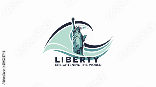 statue of liberty logo, liberty enlightening the world