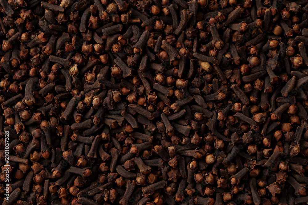 Obraz premium Clove Texture Background with Natural Whole Spice Surface