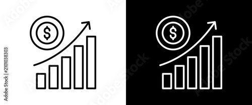 Profitable white and black icon set design