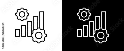 Foto Process Improvement white and black icon set design