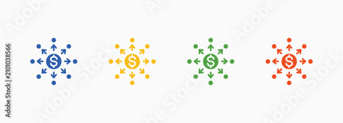 Quadro su tela Decentralized Finance Icon Set Color Multiple Style Collection Illustration