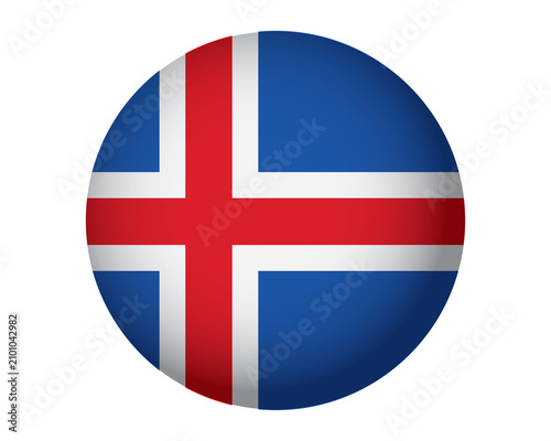 Billede på lærred Icelandic flag symbol. Nordic country emblem