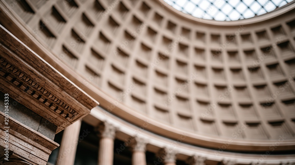 Obraz premium Ornate Interior of a Grand Historical Dome with Classical Columns and Architectural Detail