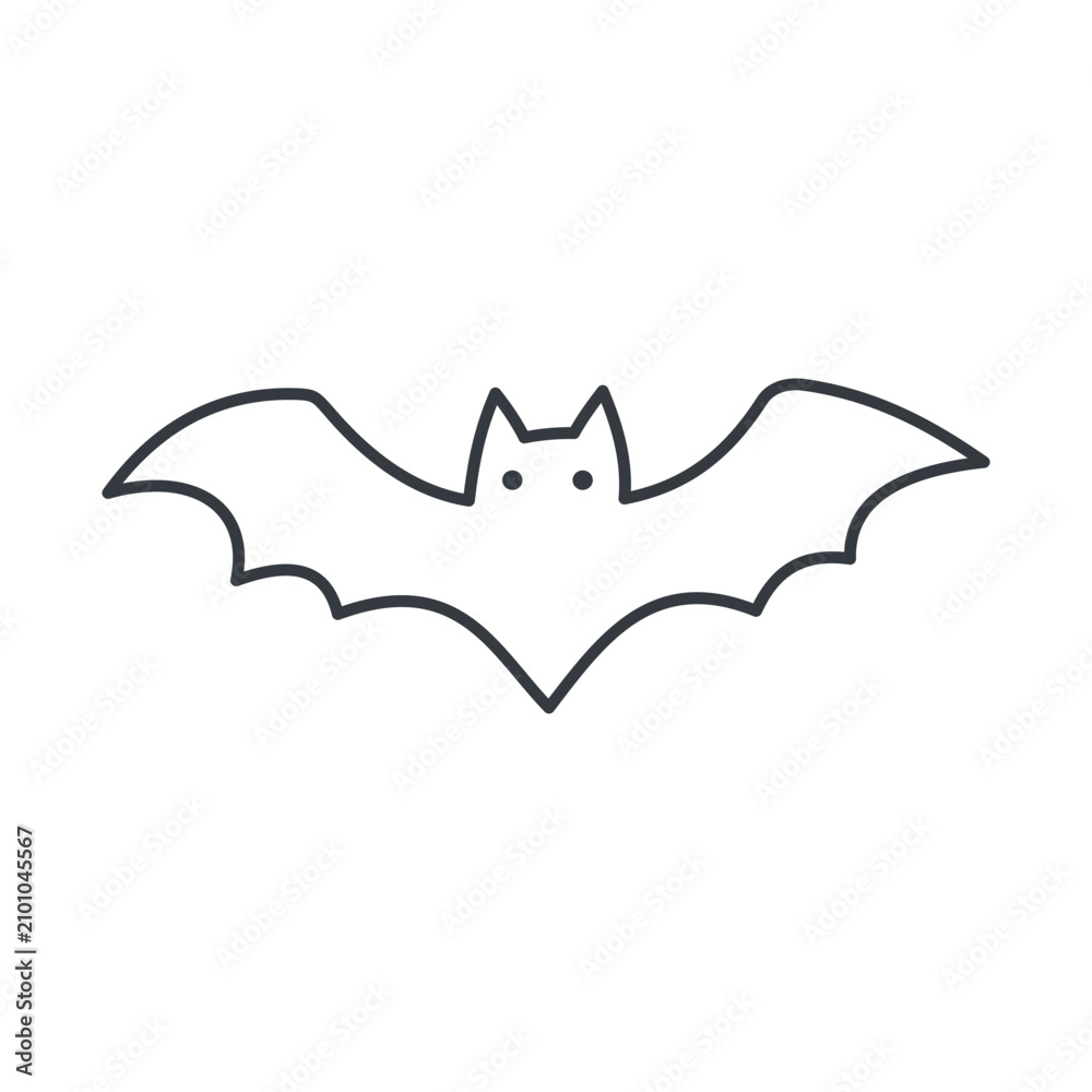 Fototapeta premium Cute Halloween Outline Icon – Bat