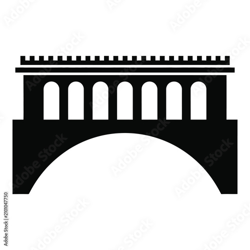 Obraz na płótnie Stone arch bridge with multiple arches and battlements on top  iconic architectu