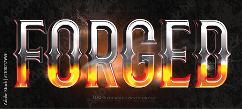 Schilderij op canvas black smith forge editable text effect