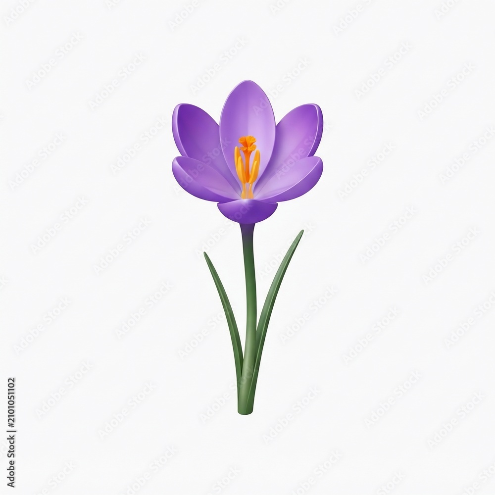 Fototapeta premium Purple Crocus Flower in Bloom.