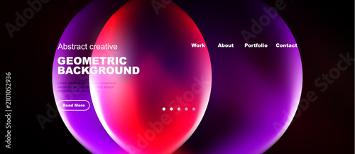 Konstfotografi Abstract website mockup features vibrant overlapping circles