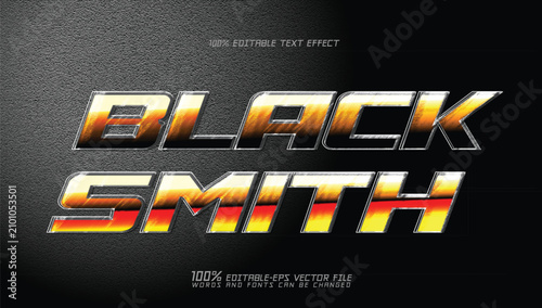 Bild auf Leinwand Black Smith Industrial Text Effect Vector