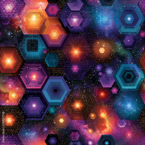PSYCHEDELIC GEOMETRIC PATTERNS IN UNIVERSE COSMIC