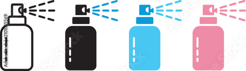 Foto Aerosol spray can icon set featuring clean and fresh hygiene symbols for cleanin