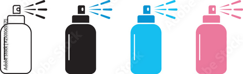Foto Aerosol spray can icon set, clean and fresh hygiene symbols for cleaning product