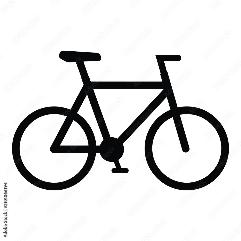 Fototapeta premium Simple black bicycle icon on white background for design use icon