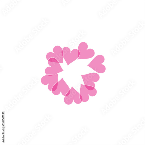 circle with abstract love shape