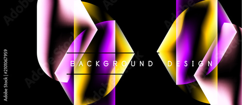 Abstract flowing shapes, vibrant colors, purple, gold, pink. Modern design el...