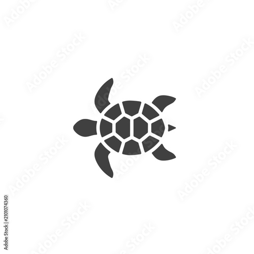 Turtle Silhouette Icon Flat Design On White Background