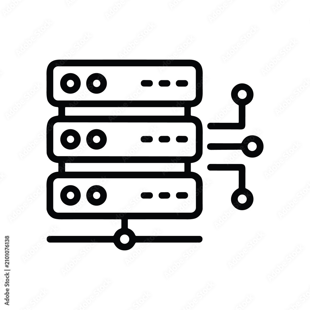 Fototapeta premium Server Rack Icon - Data Storage and Network Connection