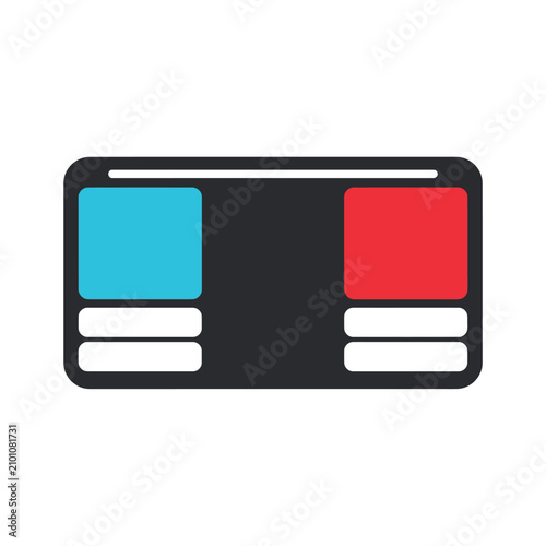 Tableau sur toile Anaglyph glasses flat vector illustration on white background