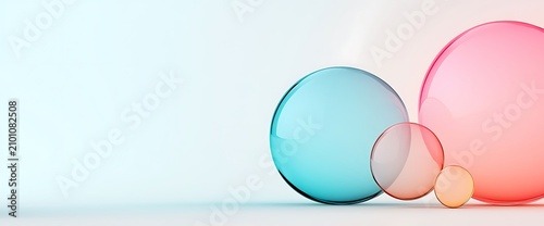 Abstract spheres in pastel colors (2)
