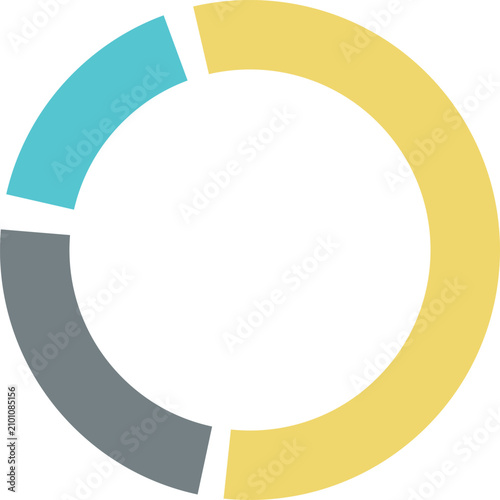 Round segmented circle pie chart