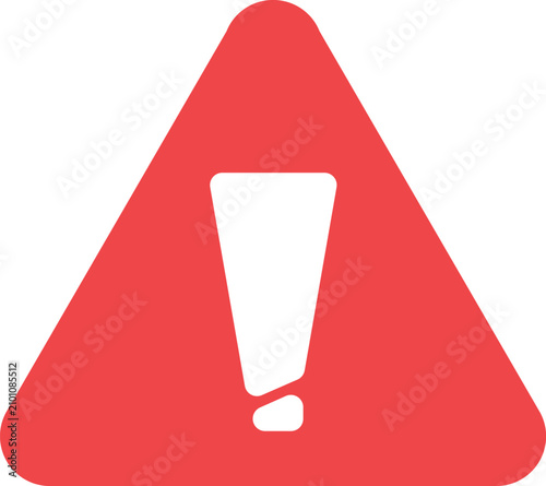 Red triangle warning sign graphic