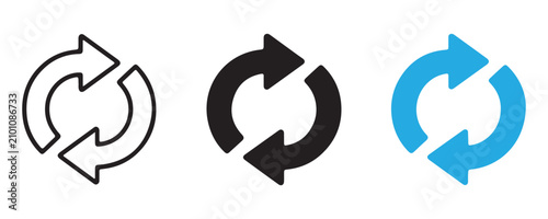 Foto Circular arrow icons for refresh reload repeat rotate and sync in different styles