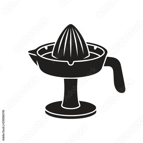 Cuadro en lienzo Citrus fruit juicer reamer with stand silhouette icon kitchenware squeezer
