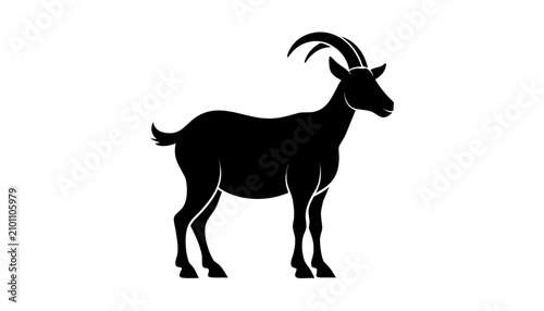 goat on a white background