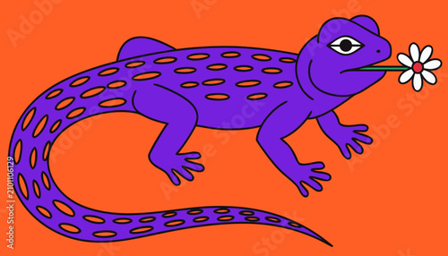 Vector illustration of lizard 
