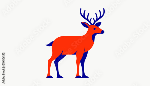 Deer isolated on white background 