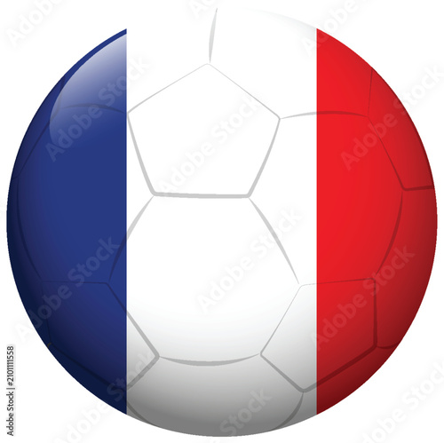 Glossy Soccer Ball with French National Flag Tricolour Design
