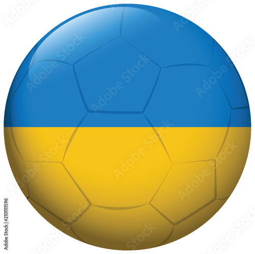 Glossy Soccer Ball with Blue and Yellow National Flag Colors