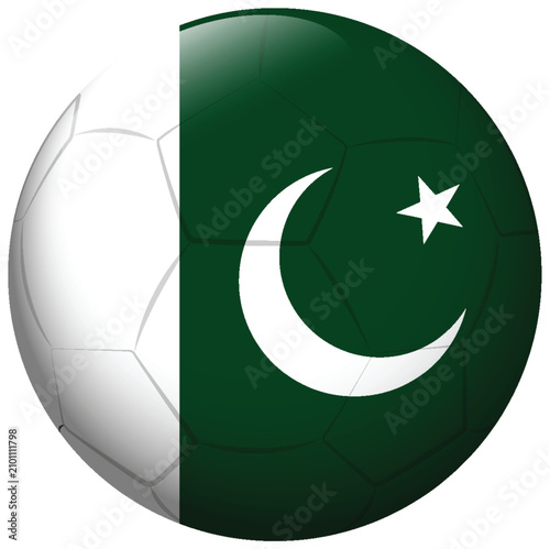 Soccer Ball with Pakistan National Flag Design and Glossy Finish