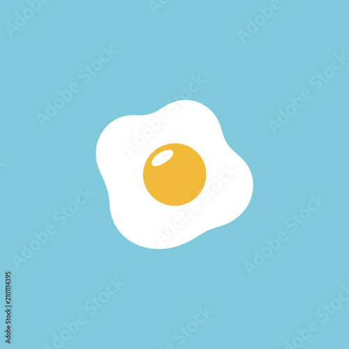 Classic fried egg with bright yellow yolk illustration.