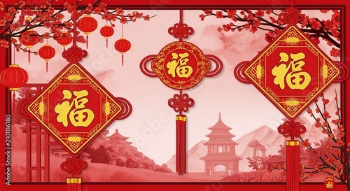Vibrant Chinese New Year Decorations Bloom: A Celebration of Fortune and Tradition.