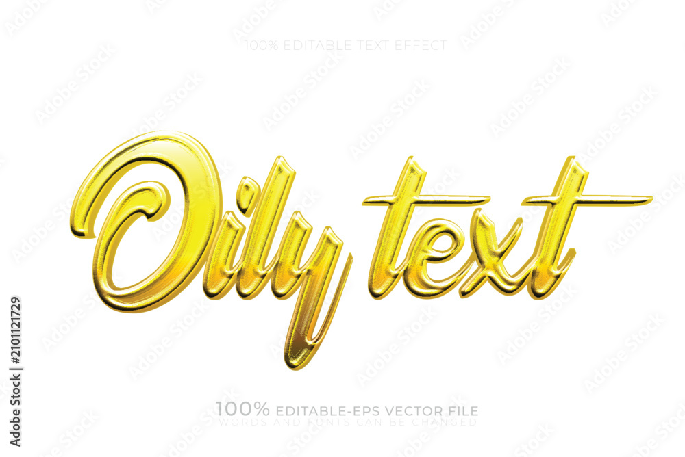 Fototapeta premium oil text illustration editable creative text effect