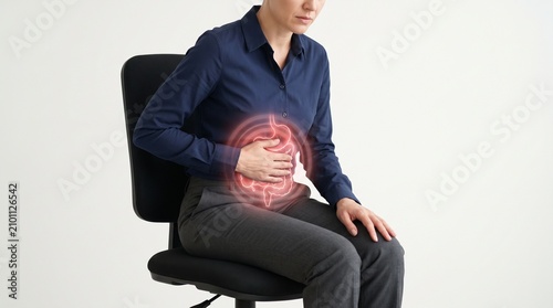 Woman Suffering from Severe Stomach Pain