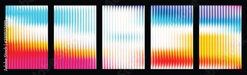 Foto Abstract background with reeded glass effect, bright glowing gradients, and soft