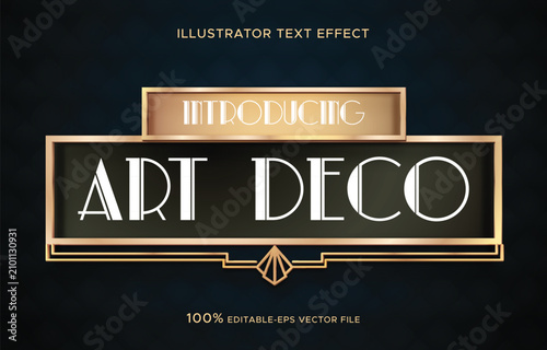 luxury gold art deco text with frame