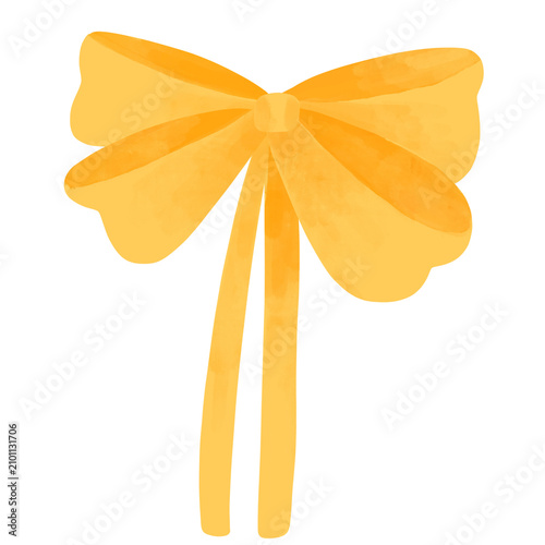 ribbon bow watercolor illustration
