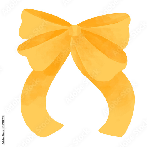 ribbon bow watercolor illustration
